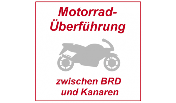 Motorcycle transfer / transport with cargo van between Germany / EU and Canary Islands