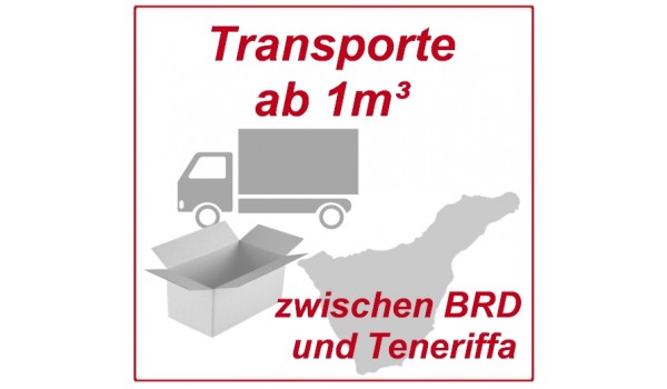 Freight per cubic meter (from 10 boxes) by groupage transport from and to Tenerife